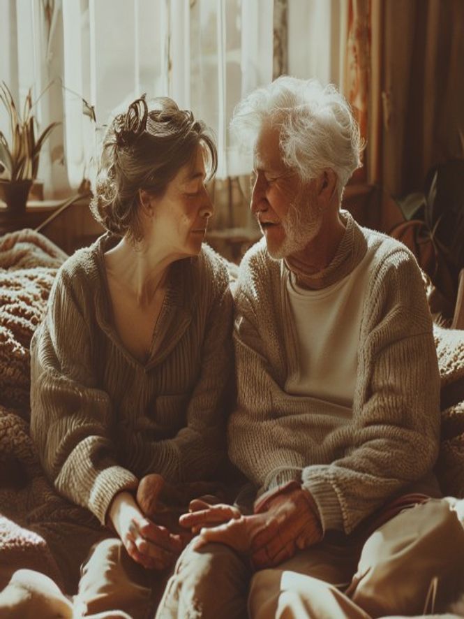 Two people in close conversation